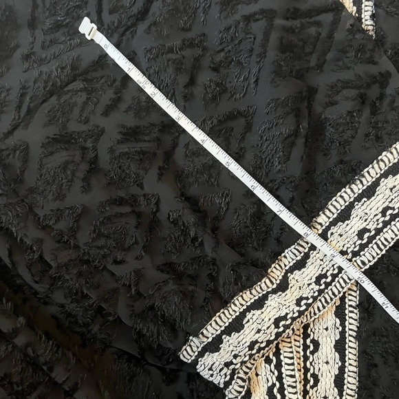 By ESQ One Size Sheer Black Kimono Coat Throw Robe Beach Bohemian - Picture 8 of 11